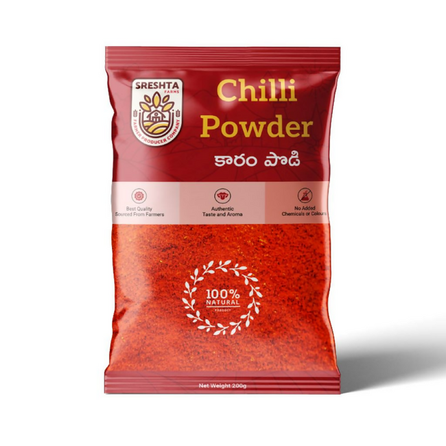 Sreshta Farms Natural Chilli Powder (Desi Mirapa Karam) Hover Image