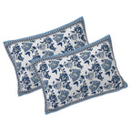 Rudra Bazaar Blue 210 TC Cotton Double King Bedsheet With 2 Pillow Covers