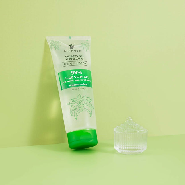 Pilgrim Korean 99% Pure Aloe Vera Gel with Vitamin E & Vitamin B5, Hydrates & Soothes Skin - Korean Skin Care Main Image