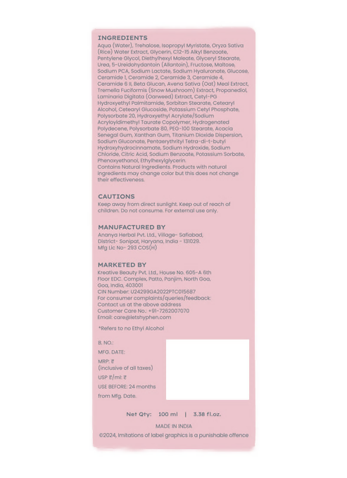 Hyphen By Kriti Sanon 7% Ceramides-Nmf Milky Toner Essence With 5% Glass Skin Blend Of Rice Water Snow Mushroom & Oatmeal