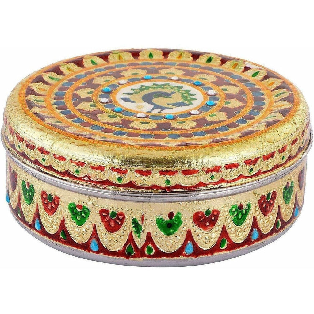 Handicraft Stainless Steel Multipurpose Storage Container , Steel Dry Fruit Box