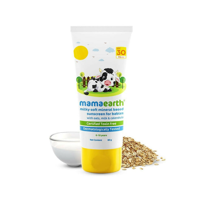 Mamaearth Milky Soft Mineral Based Sunscreen SPF 30 & PA+++ With Oats, Milk and Calendula Main Image