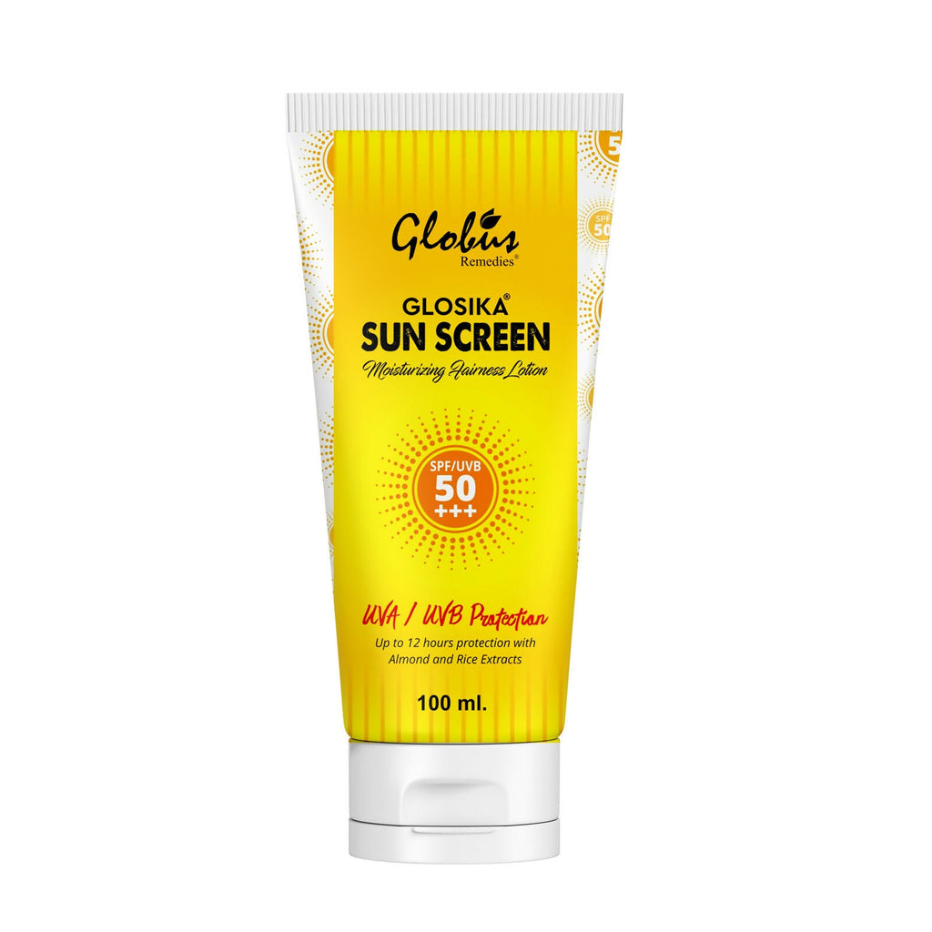 Globus Remedies Glosika Sunscreen Lotion, SPF 50 PA+++ Up to 12 hrs Protection