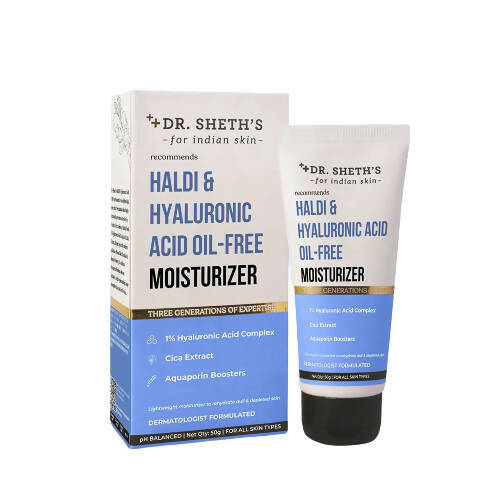 Dr. Sheth's Haldi & Hyaluronic Acid Oil Free Moisturizer pH Balanced To Rehydrate Dull Skin, For All Skin Types Hover Image