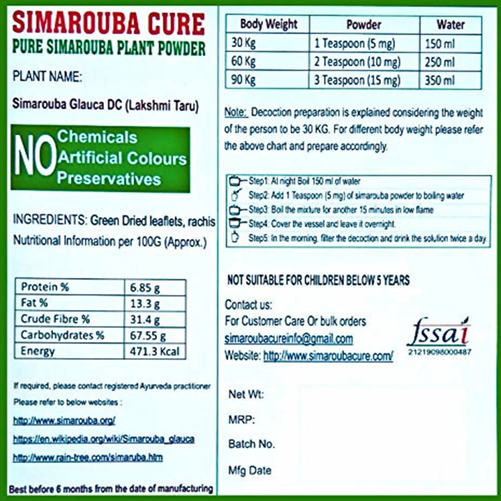 Simarouba Cure - Pure Simarouba Plant Powder