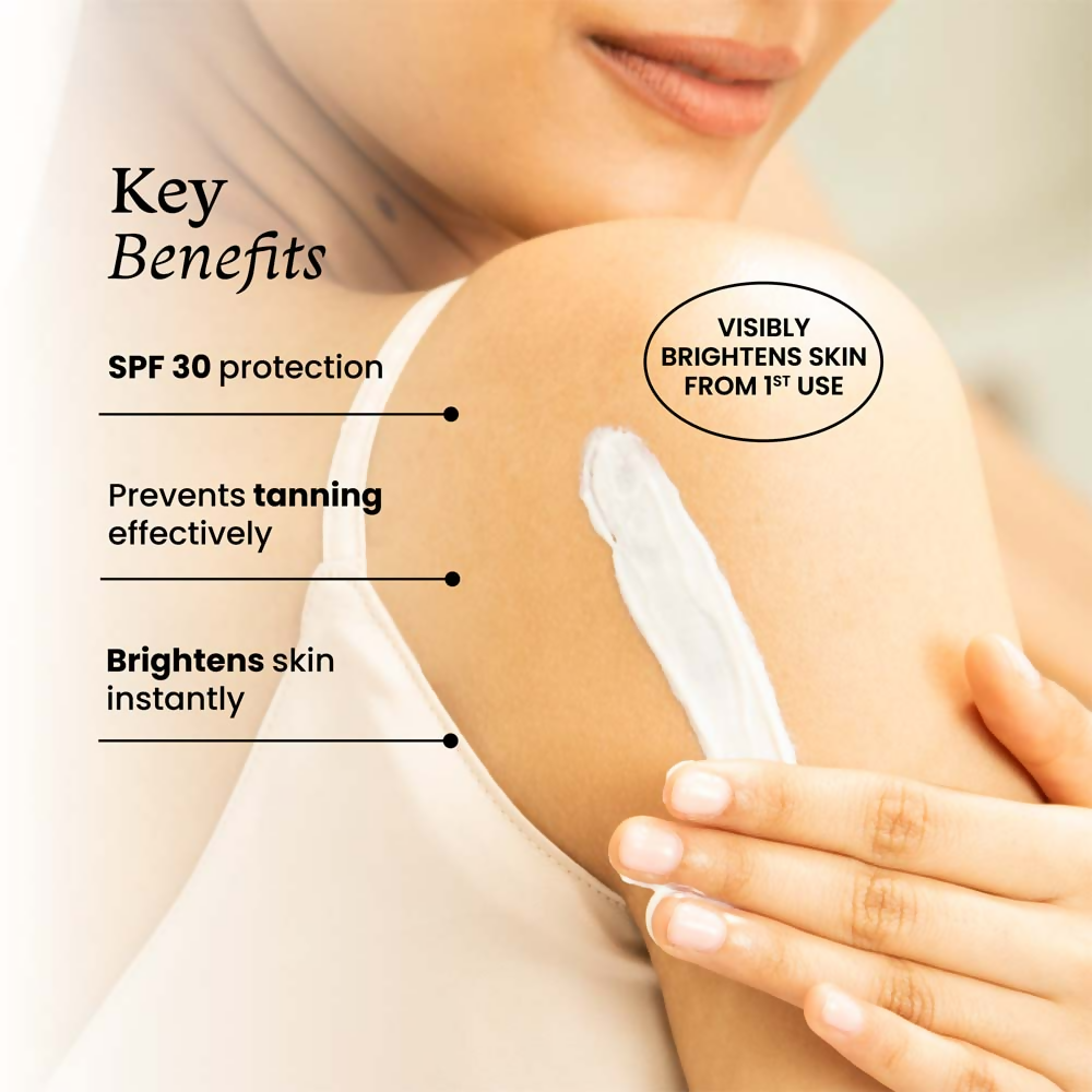 Foxtale Brightening Body Lotion SPF 30 With Niacinamide & Vitamin C Tan Protection & Glowing Skin