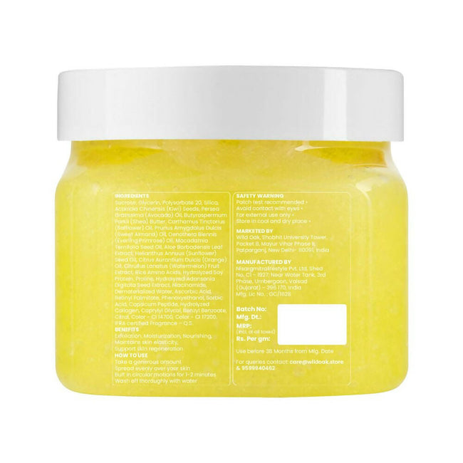 Wild Oak Candid Lemon Shea Butter Sugar Scrub with Niacinamide, Vegan Collagen & Peptides For Tan Removal & Smooth Skin Main Image