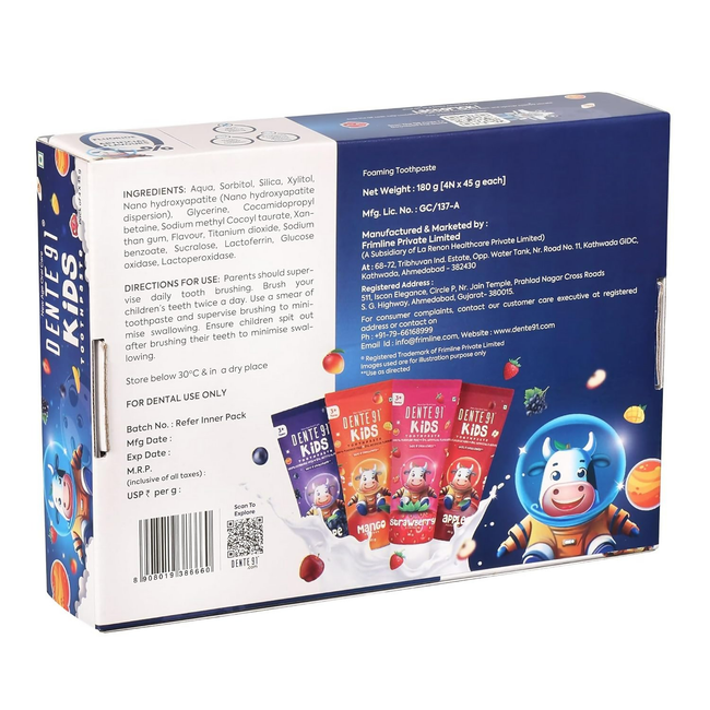 Dente91 Kids Toothpaste, Protects against dental caries & Hypersensitivity, Fluoride Free Main Image