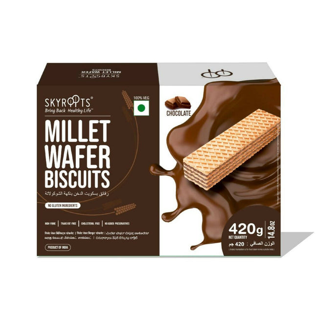 Skyroots Millet Wafer Biscuits Chocolate Hover Image