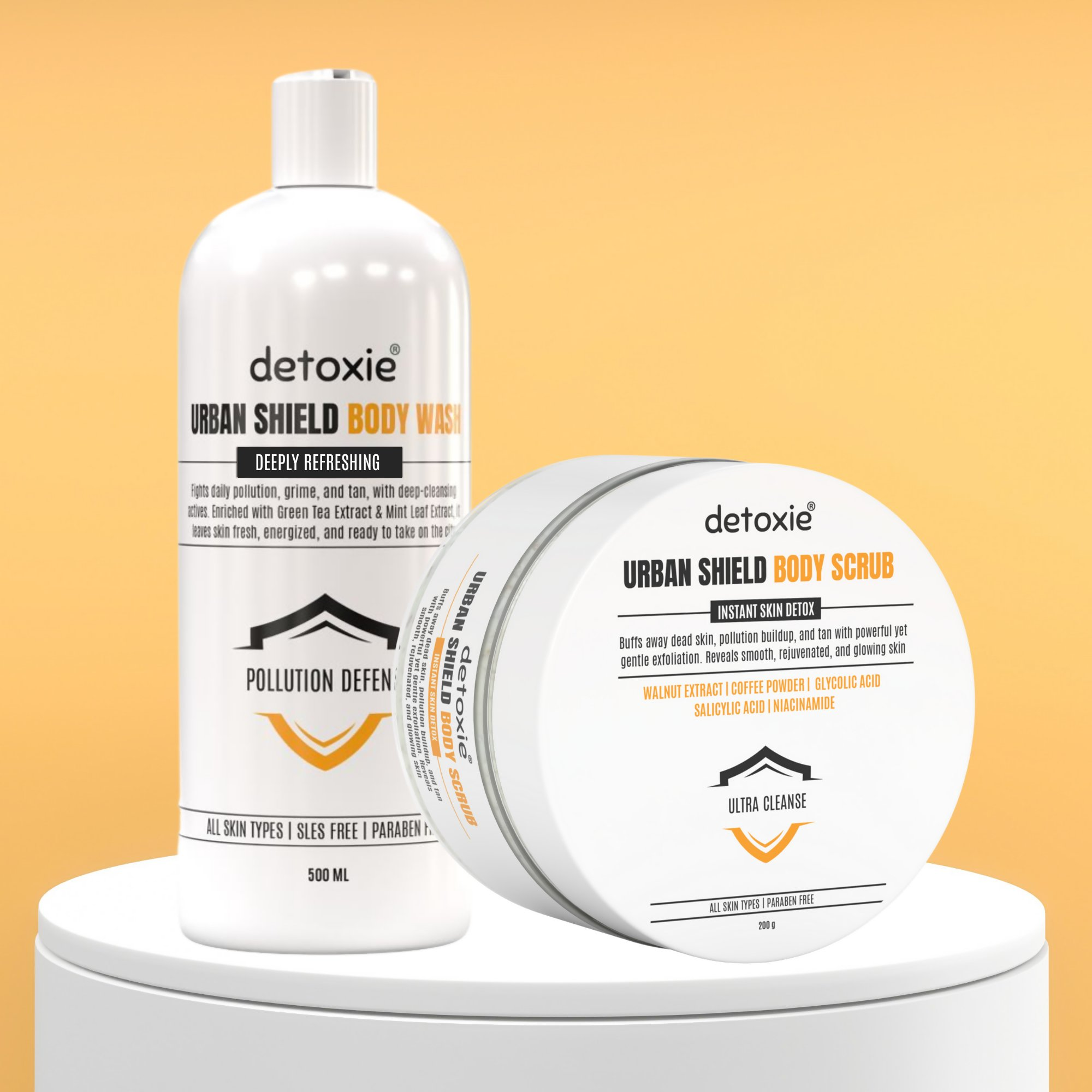 Detoxie Body Wash & Body Scrub Combo - Urban Shield