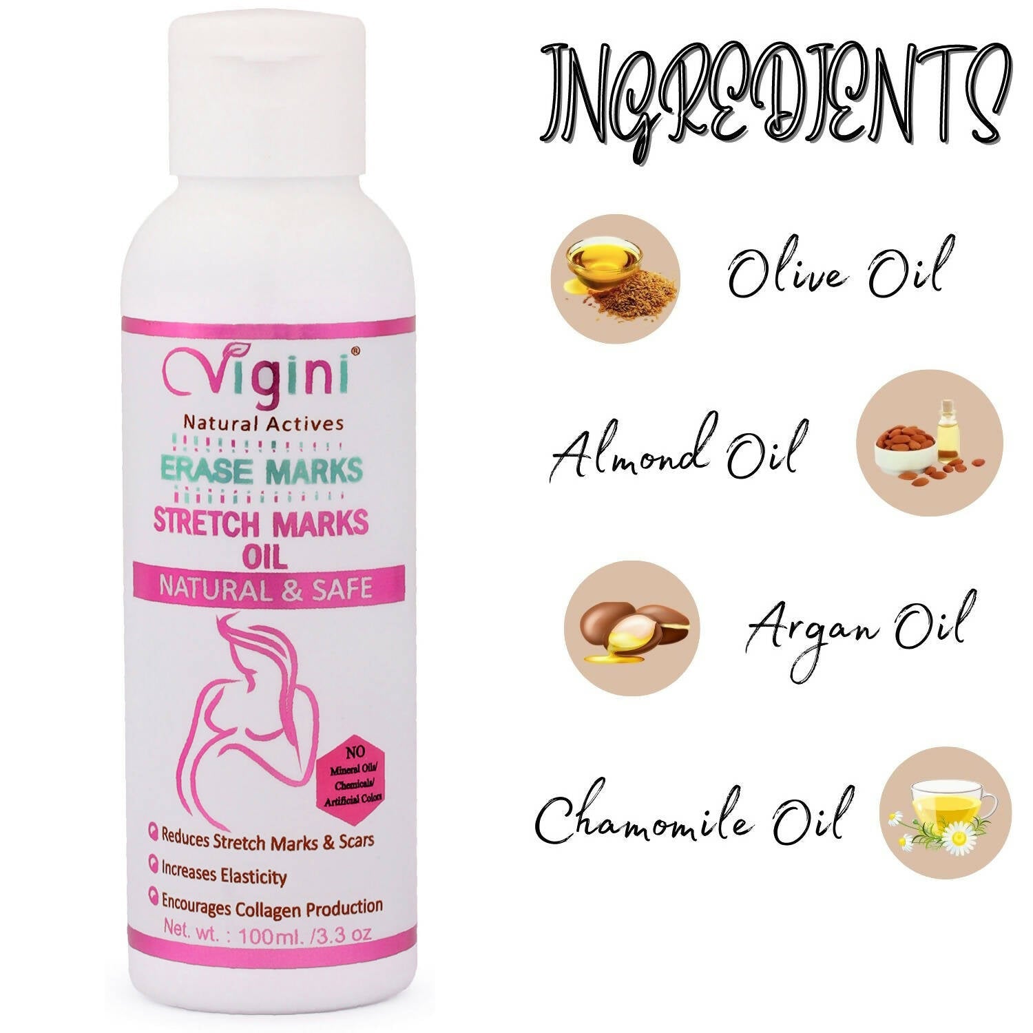 Vigini Natural Actives Stretch Marks Scars Removal Cream Oil