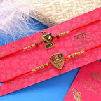 Sea Blue Embellished Rakhi & Kaju Anjeer Barfi Hamper