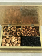 SK Mithaii | Assorted Rajasthani Elephant Design Dry Fruit Box | Almonds | Apricots | Figs | Black Resins |4 Partition