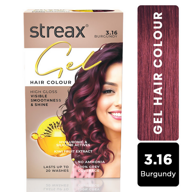 Streax Gel No Ammonia 100% Grey Coverage Hair Color - Burgundy Main Image