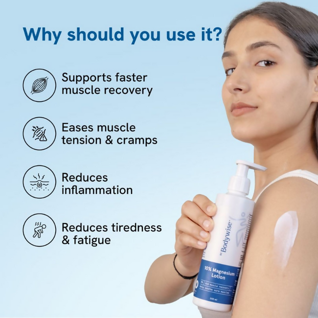 BeBodywise 10% Magnesium Body Lotion for Muscle Soreness & Cramps With Lavender Oil & Shea Butter Main Image