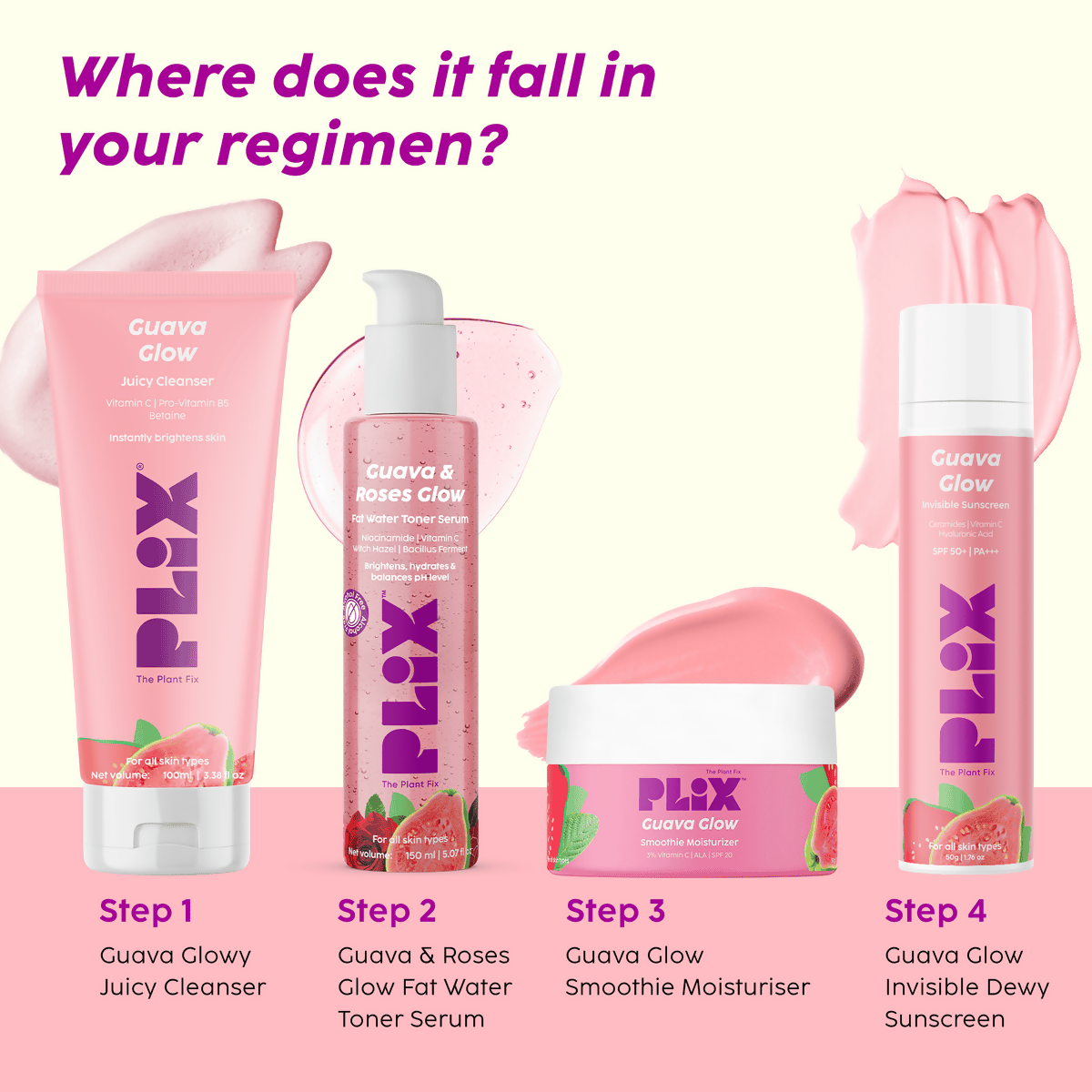 PLIX The Plant Fix Glow bright with Vitamin C Cleanser & 2-in-1 Toner Serum