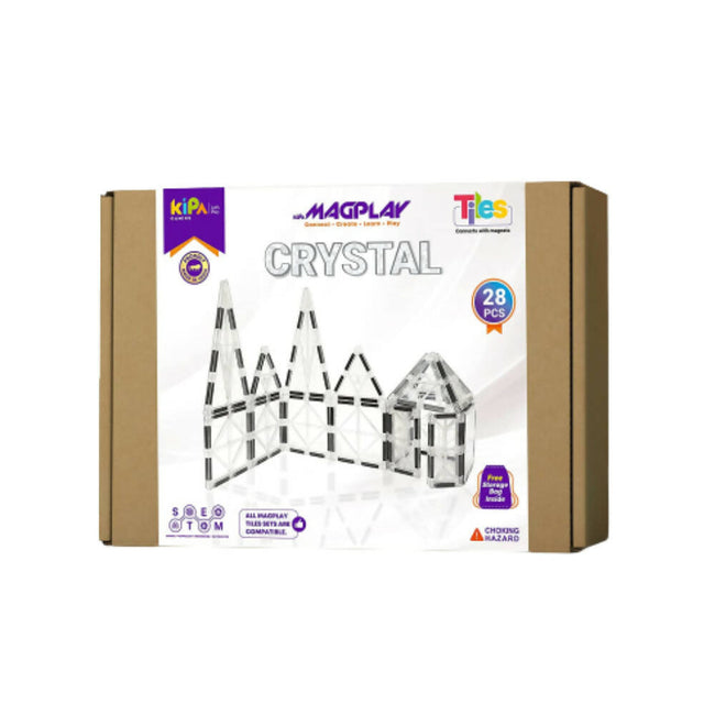 Kipa MagPlay Crystal 28 Pieces Magnetic Tiles, Set, Constructing and Creative STEM Toy with Smart Outdoor BagPack for Game for Boys Girls Hover Image