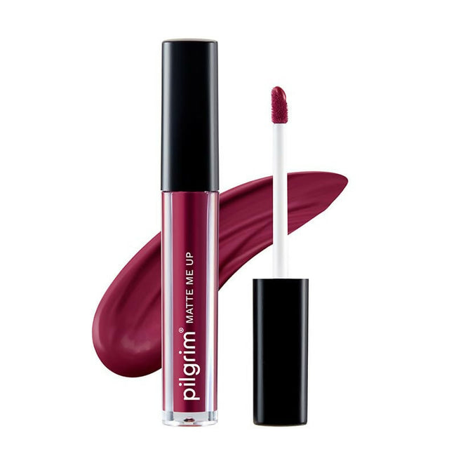 Pilgrim Liquid Matte Lipstick with Hyaluronic Acid - Wine Spill Hover Image