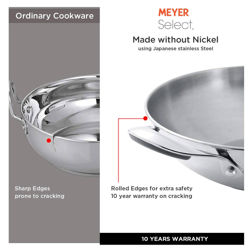 Meyer Select Stainless Steel Covered Kadai