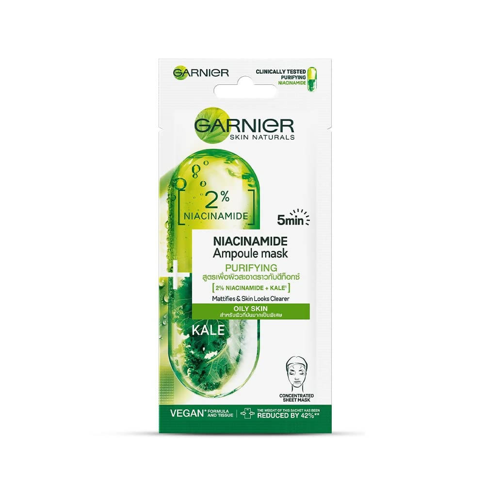 Garnier Niacinamide Serum Ampoule Kale Face Sheet Mask