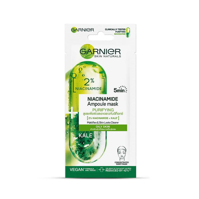 Garnier Niacinamide Serum Ampoule Kale Face Sheet Mask Hover Image