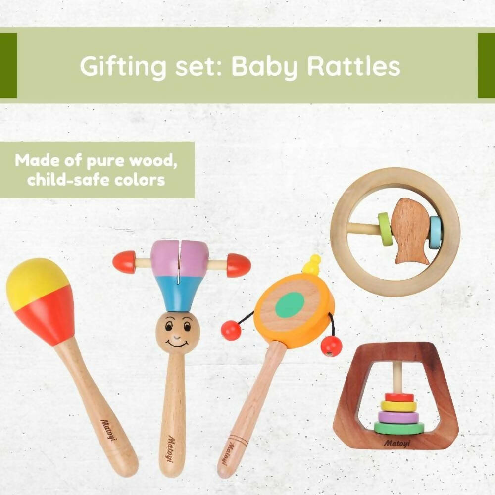 Matoyi Gifting Set ? Wooden Baby Rattles