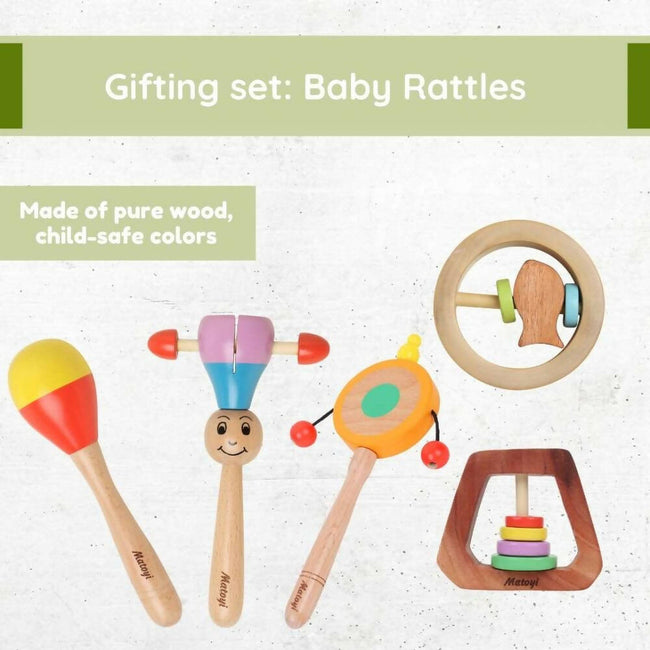 Matoyi Gifting Set ? Wooden Baby Rattles Hover Image