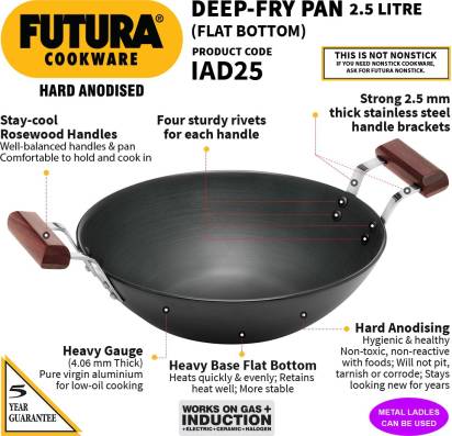 Hawkins Futura Hard Anodised Deep Fry Pan Kadhai 2.5 L (IAD25) Main Image