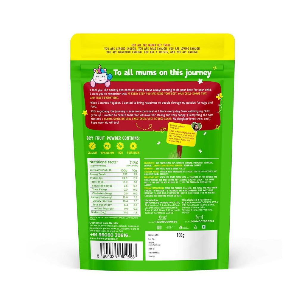 Yogabar Yogababy Dry Fruit Powder, Healthy Nut Powders For Infants, Kids