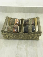 SK Mithaii | Assorted 4 Designed Jar Dry Fruit Tray | Almonds | Apricots | Figs | Black Resins