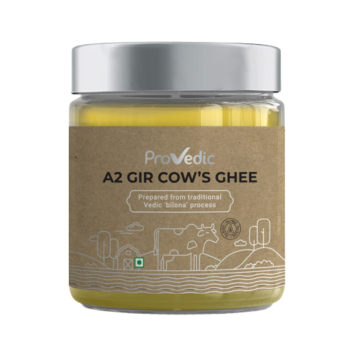 ProVedic A2 Gir Cow's Ghee | For Healthy & Strong Immunity | Prepared using Hand-Churning | Bilona Process | Pure Gir Cow Ghee | Bilona Desi Ghee Hover Image