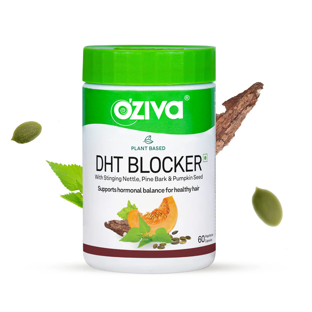 OZiva Plant Based DHT Blocker For Hair Fall Control With Stinging Nettle Extract