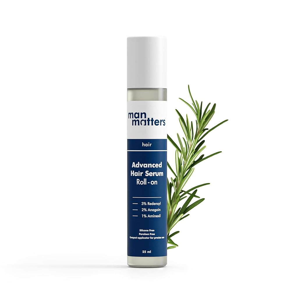 Man Matters Advanced Hair Growth Rosemary Serum Roll on, 3% Redensyl,2% Anagain,1% Aminexil & Rosemary Leaf Extract