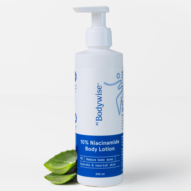 BeBodywise 10% Niacinamide Body Lotion for Reducing Acne Marks With Aloe vera extract, All Skin Types Hover Image