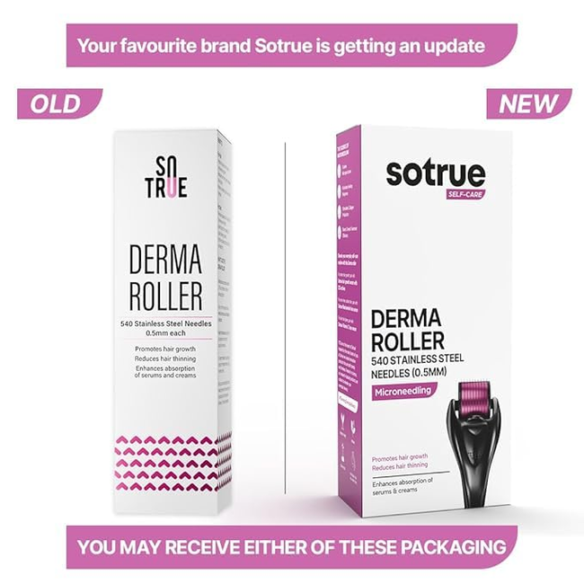 Sotrue Derma Roller For Hair Growth 0.5 mm with 540 Titanium Needles - Repairs Damaged Hair, Activates Hair Follicles Main Image