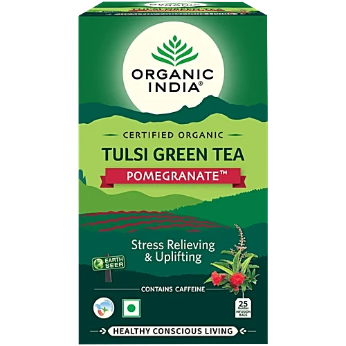 Organic India Tulsi Green Tea, Pomegranate, 25 Tea Bags Hover Image