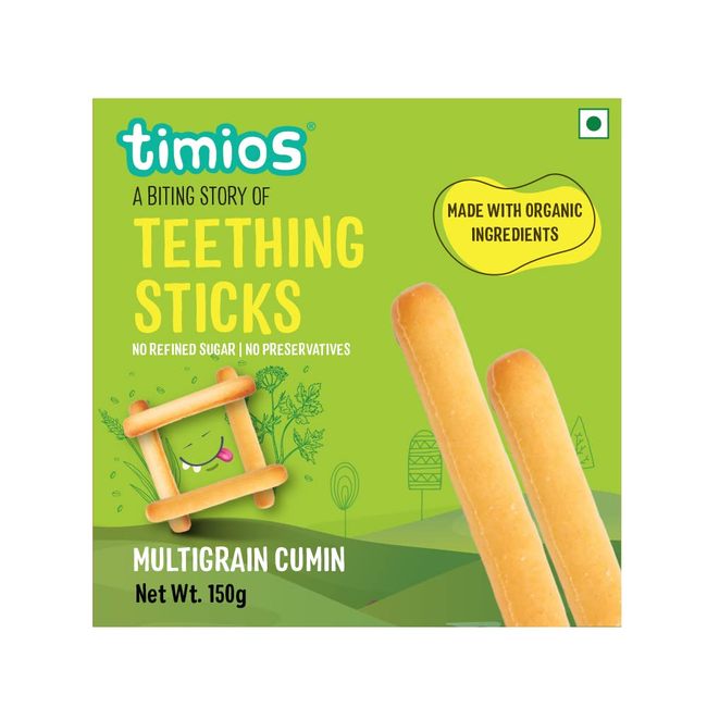 Timios Multigrain Cumin Teething Sticks For Toddlers Hover Image