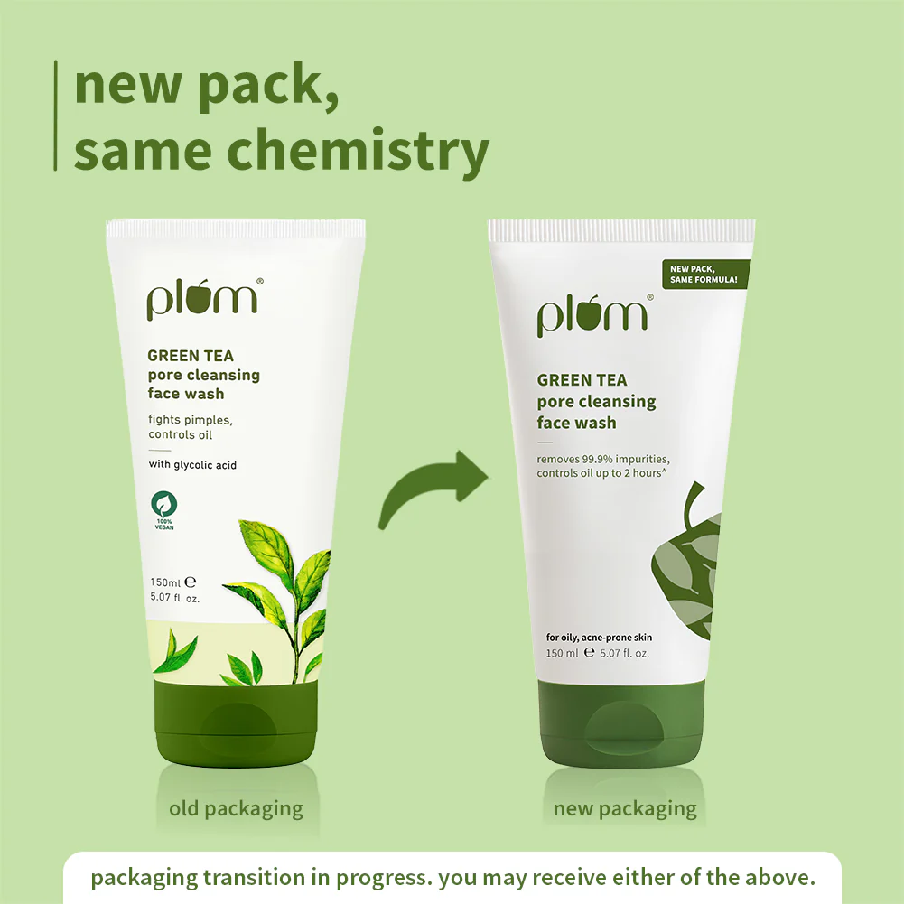 Plum Green Tea Pore Cleansing Face Wash With Glycolic Acid - Fights Acne & Oil For Clear Skin