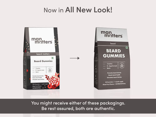 Man Matters Beard Growth Gummies, Promotes Beard Density Main Image