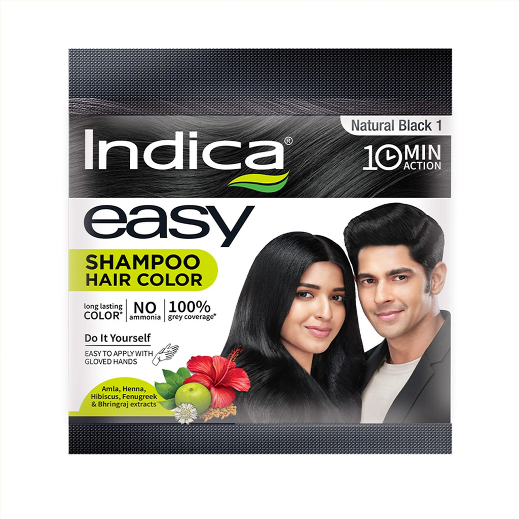 Indica Easy Hair Color Shampoo Natural Black
