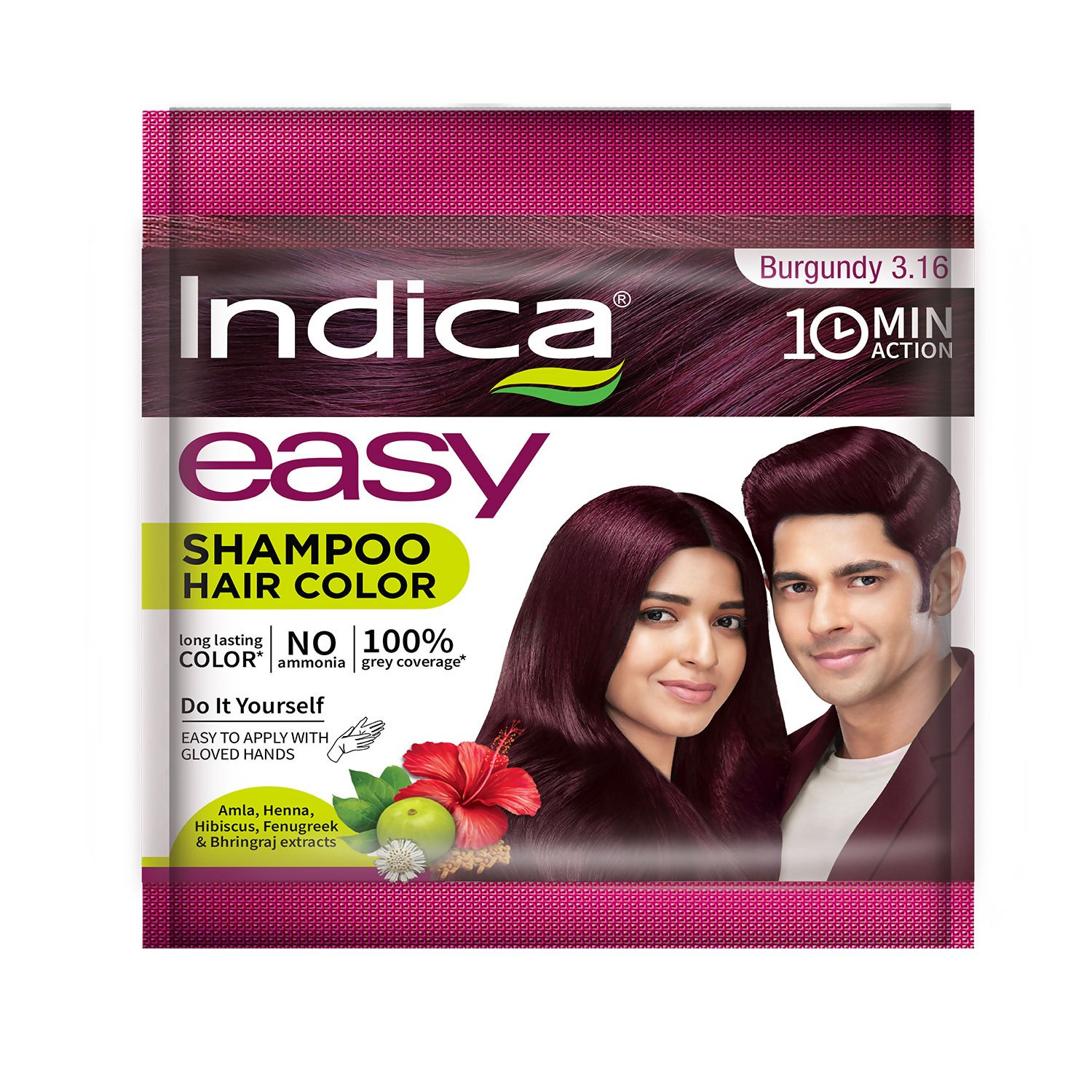 Indica Easy Hair Color Shampoo Burgundy
