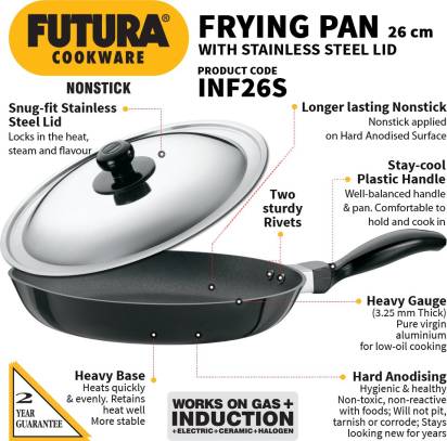 Hawkins Futura Non-stick Frying Pan 26 cm Diameter with Lid 1 L (INF26S)