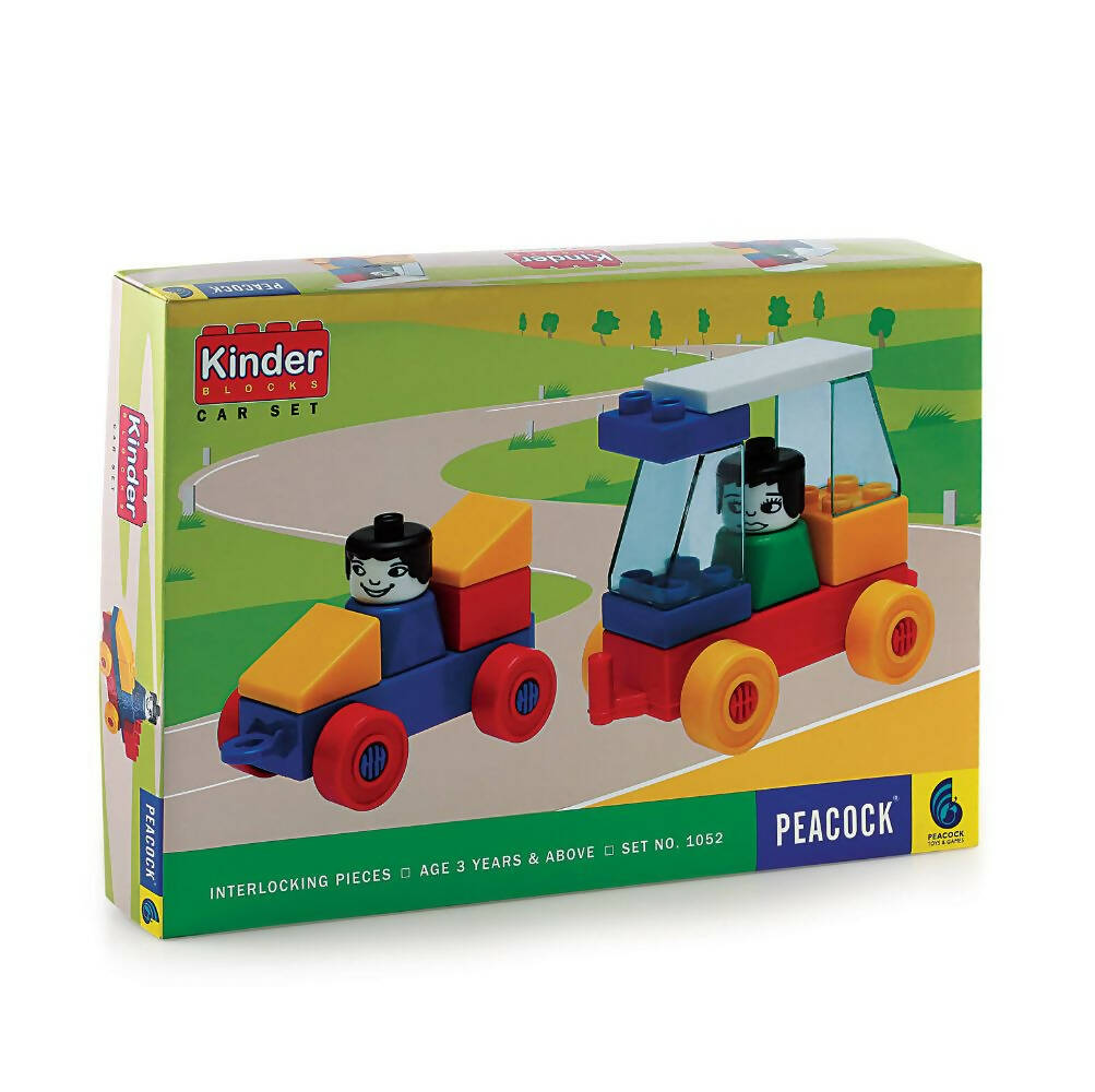 Peacock Learning & Educational Building Interlocking Blocks Set For Kids - Car Set