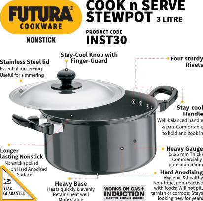 Hawkins Futura Non-stick Stewpot 20 cm Diameter 3 L with Lid (INST30) Main Image