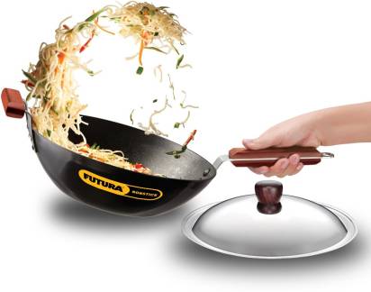 Hawkins Futura Stir Fry Wok with Stainless Steel 27 cm Diameter 3 L (INW30S)