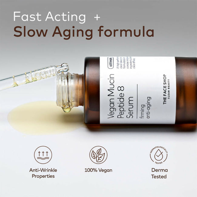 The Face Shop Alltimate Vegan Mucin Peptide 8 Serum - No Snails, Korean, Anti Aging, Hydrating Main Image