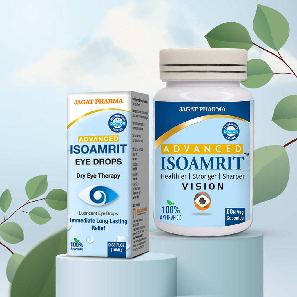 Jagat Pharma Iso Amrit Eye Drop + Iso Amrit Capsules Combo: Dual Action Relief From Dry Eyes