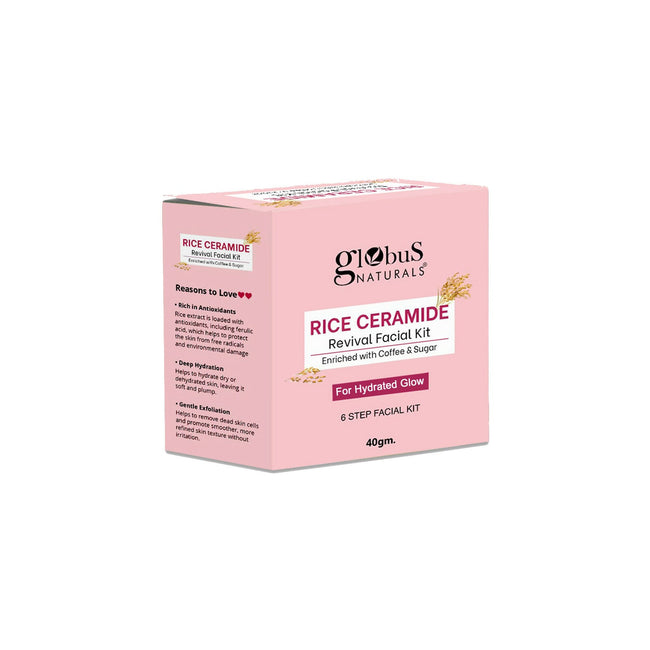 Globus Naturals Rice Ceramide 6 Step Facial Kit For Korean Glass Skin Hover Image