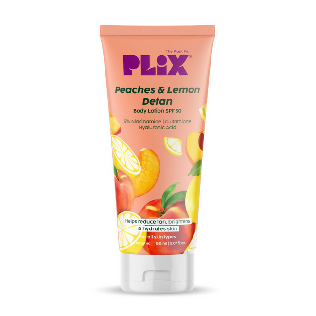 PLIX The Plant Fix Peaches & Lemon Detan Body Lotion with SPF 30 Hover Image