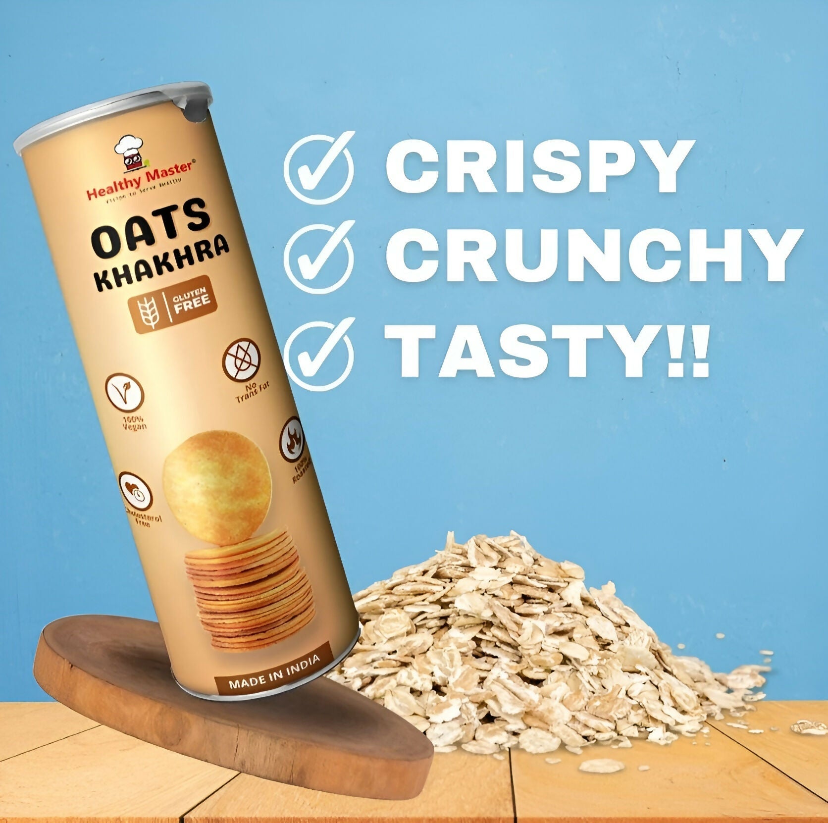 Healthy Master Roasted Oats Khakhra – Coin-Sized Crackers